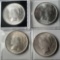 4 Higher Grade UNC 1922 Silver Peace Dollars