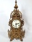 Ornate Italy Imperial Brass Mantle Clock, Key Wind, Hermle Movement