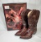 Men's Los Altos Western Brown Ostrich Leather Boots