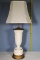 White Wedgwood Ribbed Vase Form Lamp with Raised Grape Designs