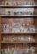 Cabinet FULL of 50+ Pcs Misc Heisey Glass with Colorful Candlesticks and more