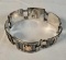 18K Yellow Gold And Sterling Silver 6 Link Panel 1950s Peruvian Peru Bracelet