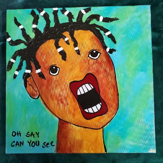Su Daitch 2010 Acrylic On Canvas "Oh Say Can You See"