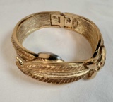 Elsa Schiaparelli Hinged Ribbon & Bows Bracelet Watch With Original Bag