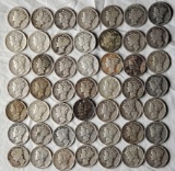 49 Mercury Silver Dimes of Mixed Dates