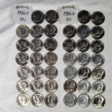 2 Rolls Uncirculated Kennedy Half Dollars - 1986-P and 1986-D