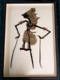 Thailand Hand Painted And Cut Shadow Puppet In Shadow Box Frame