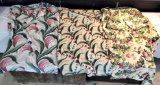 6 Vintage Bark Cloth Panels of Varied Sizes