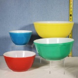 4 Stack Prinary Color Pyrex Mixing Bowls