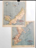 2 Sets US War Time Road Map Okinawa Shima Japan Prepared by Eng Sec X Army August 1945