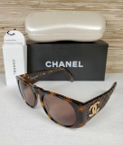 Vintage Chanel Faux Tortoise Shell Sunglasses with Case & Box