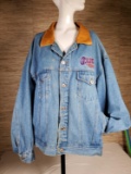 NY Giants Jean Jacket with Faux Leather Coller