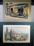 2 Myrtle Tremblay (1908-2013) French Scenic Watercolors, unframed