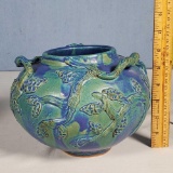 Martin Cushman Florida Faience 3 Handled Vase