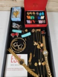 Tray of Estate Jewelry incl. 14k Gold, Sterling, & Costume