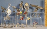 Tray Lot of 26 Pewter Figurines Incl Betty Boop, Wizard of Oz, Spacecraft and More