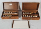 2 Vintage Ceramco Dental Porcelain Crown and Bridge Stain Kits With Wooden Boxes