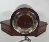 Art Deco Hermle Wood And Chrome Mantel Clock