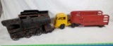 Antique Pressed Steel Toy Truck & Train