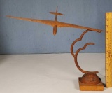1930s Art Deco German Wood Carved Glider Sculpture (repaired)
