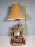 Resin Parrots on Perch Boudoir Lamp