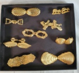 Lot Of 9 Dotty Smith Goldtone Belt Buckles