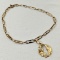 14K yellow Gold Chain Link Bracelet With Crecent Moon & Angel Charm