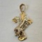 14K Gold Cross & Eagle Pendant