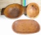 3 Hand Hewn Wood Bowls