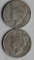 2 Better Date US Silver Peace Dollars - 1926 and 1927-D