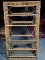 Retro Modern Bamboo Rattan Etegere With 5 Glass Shelves Matches Lot #8 Dining Table