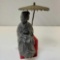 Meiji Bronze Japanese Woman With Umbrella Sculpture