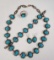 Vintage 4 Pc. Jewelry Suite of Faux Turquoise Set in .800 Silver