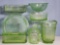 Green Depression Glass Serving Pieces