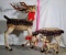 Steiff Quality European Construction Vintage Mohair Stuffed 3 Piece Showroom Size Deer Family