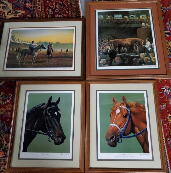 Jenness Cortez 4 Signed Matted And Framed Lithograph Horse Prints