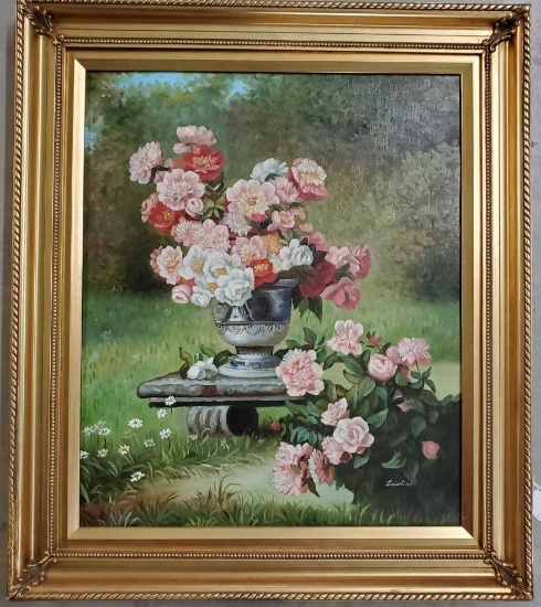 A signed original oil on canvas by Luiolini.