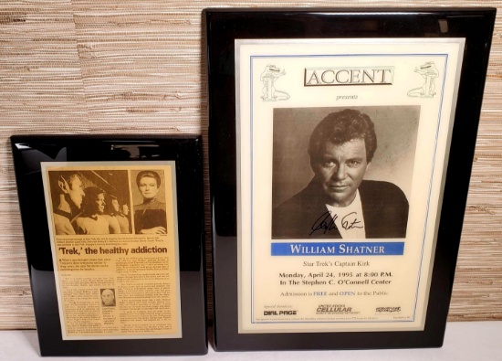 William Shatner Autographed Event Poster & Newspaper Wall Plaque