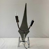 Rocket Age Chrome & Smoked Lucite Table Lamp