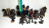 Tray Lot of Vintage Redware Pig Cat, Dog, Bear and Other Figurines, Bookends and More