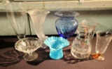 8 Elegant Glass and Cut crystal vases and other glass