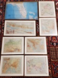 8 Vintage Framed Atlas Maps