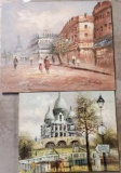 2 Un-Framed Burnett Parisian Street Scenes