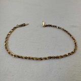 14K Yellow Gold Cut Rope Bracelet