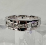 14k White Gold Diamond Band Ring