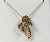 14k Gold Palm Tree Pendant Necklace