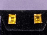 Citrine 14k Gold Post Earrings