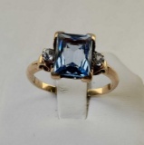 Charme Aquamarine & Topaz 10K Yellow Gold Ring