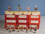 13 Traditions of London Hand Painted Metal Miniature Foot Knights Toy Soldiers, 9 in Original Boxes