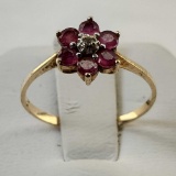 10K Yellow Gold Ruby & Diamond Ring